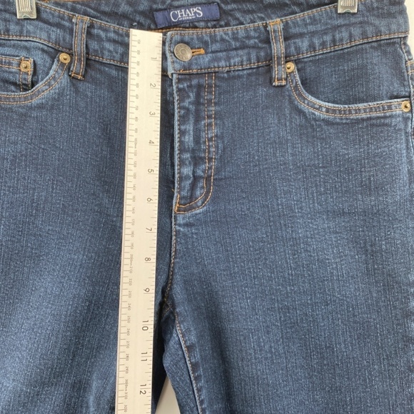 Chaps Jeans Women's Size 8 Straight Leg Dark Blue Denim 5 Pocket Stretch - Picture 5 of 11